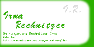 irma rechnitzer business card